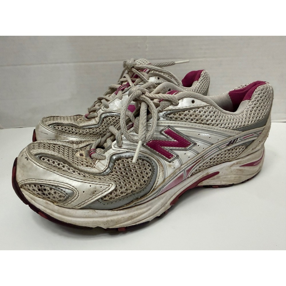 New Balance 441 Running Shoes Womens 9.5 White Silver Pink WR441WSP Sneakers